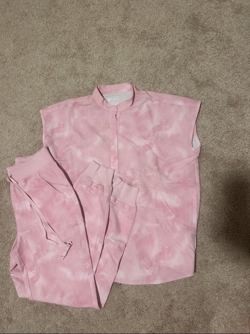 Figs Limited Edition Breast Cancer Marbled Rose Scrubs